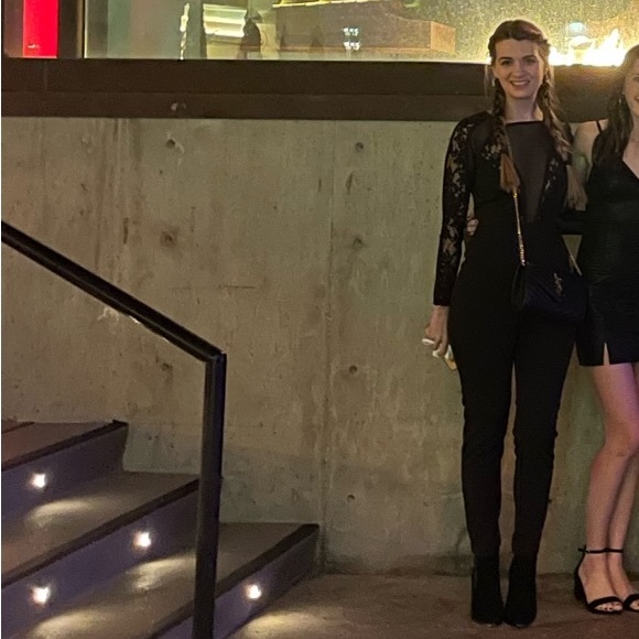 Long Sleeve Lace and Mesh Jumpsuit - Tobi - Size XS - Picture 3 of 12